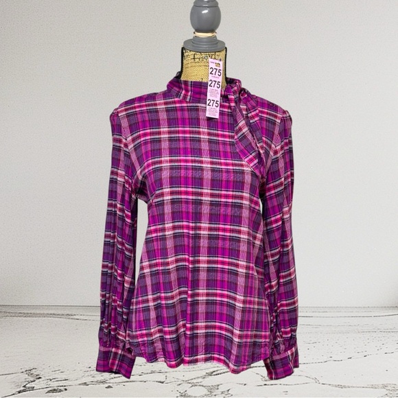 275 - RW & CO Blouse - 100% Viscose - Ties & Buttons - Picture 2 of 16